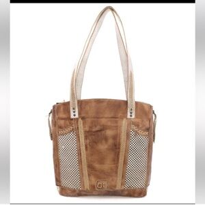 Bed Stu Tan and Cream Shoulder Bag USED READ!! Stain on inside